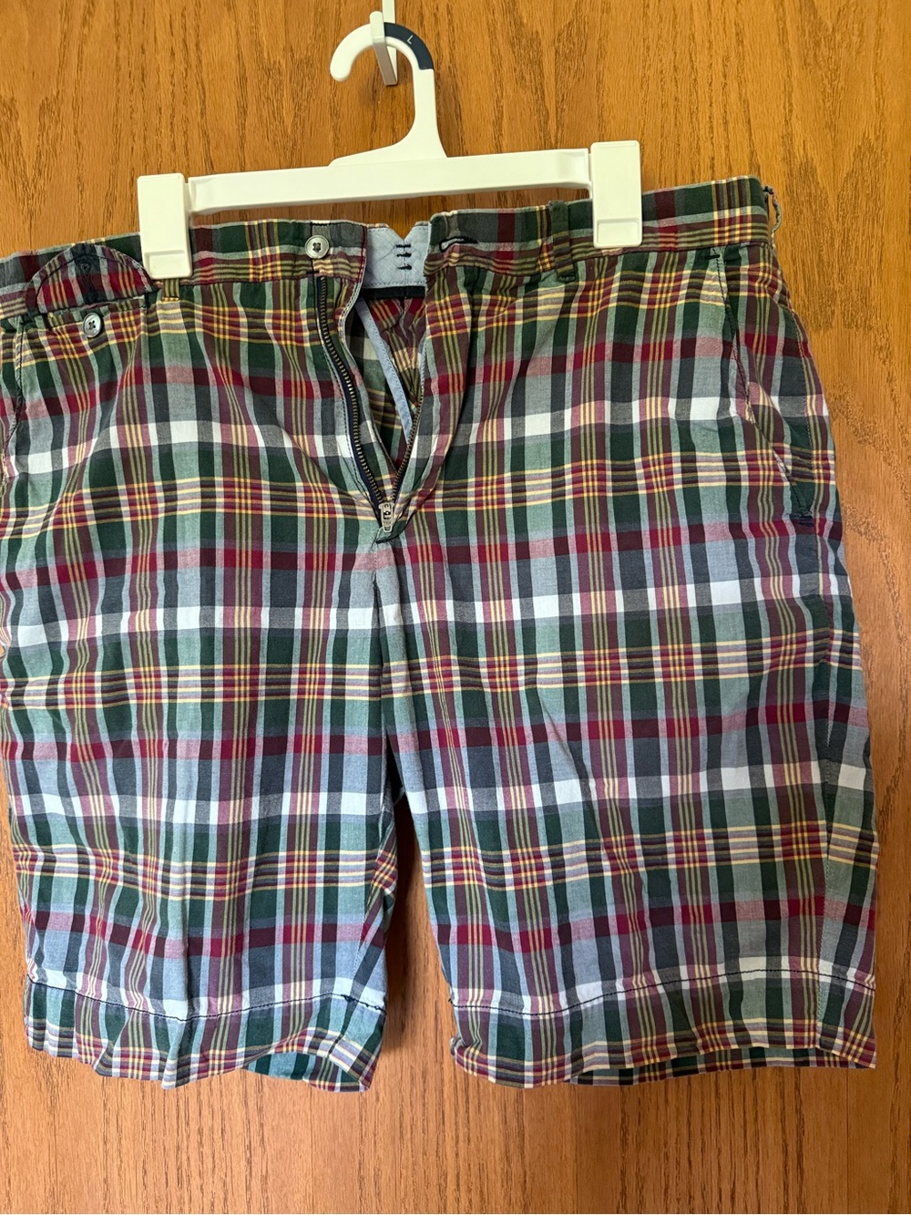 Polo by Ralph Lauren Men's Plaid Cotton Shorts - Green & Red size 36